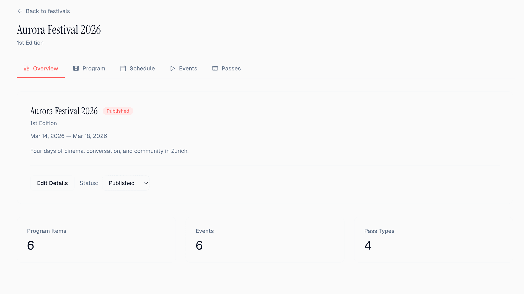 Session-Based Scheduling for 500+ Screenings.
